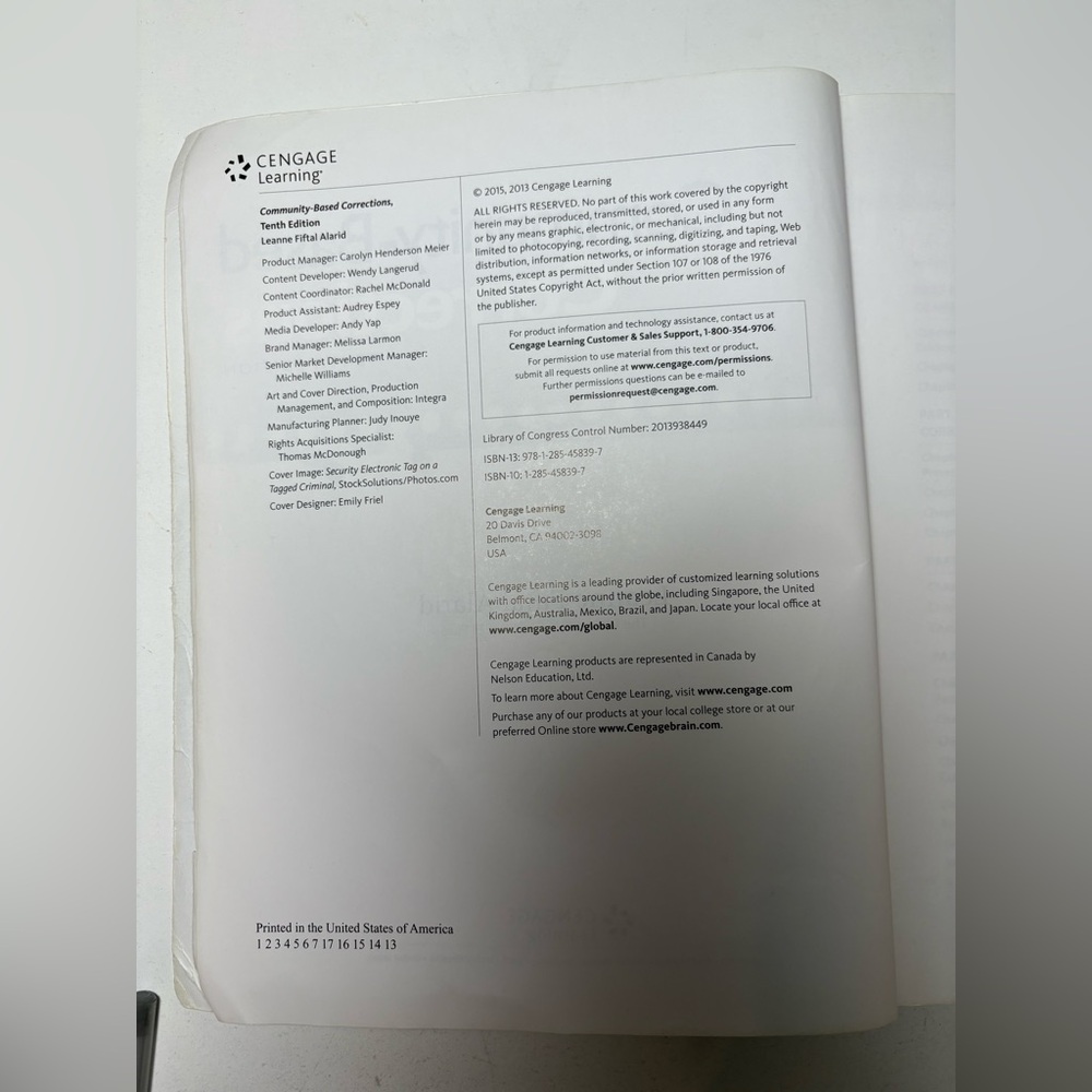 Community-Based Corrections Tenth Edition Book - Picture 2 of 13